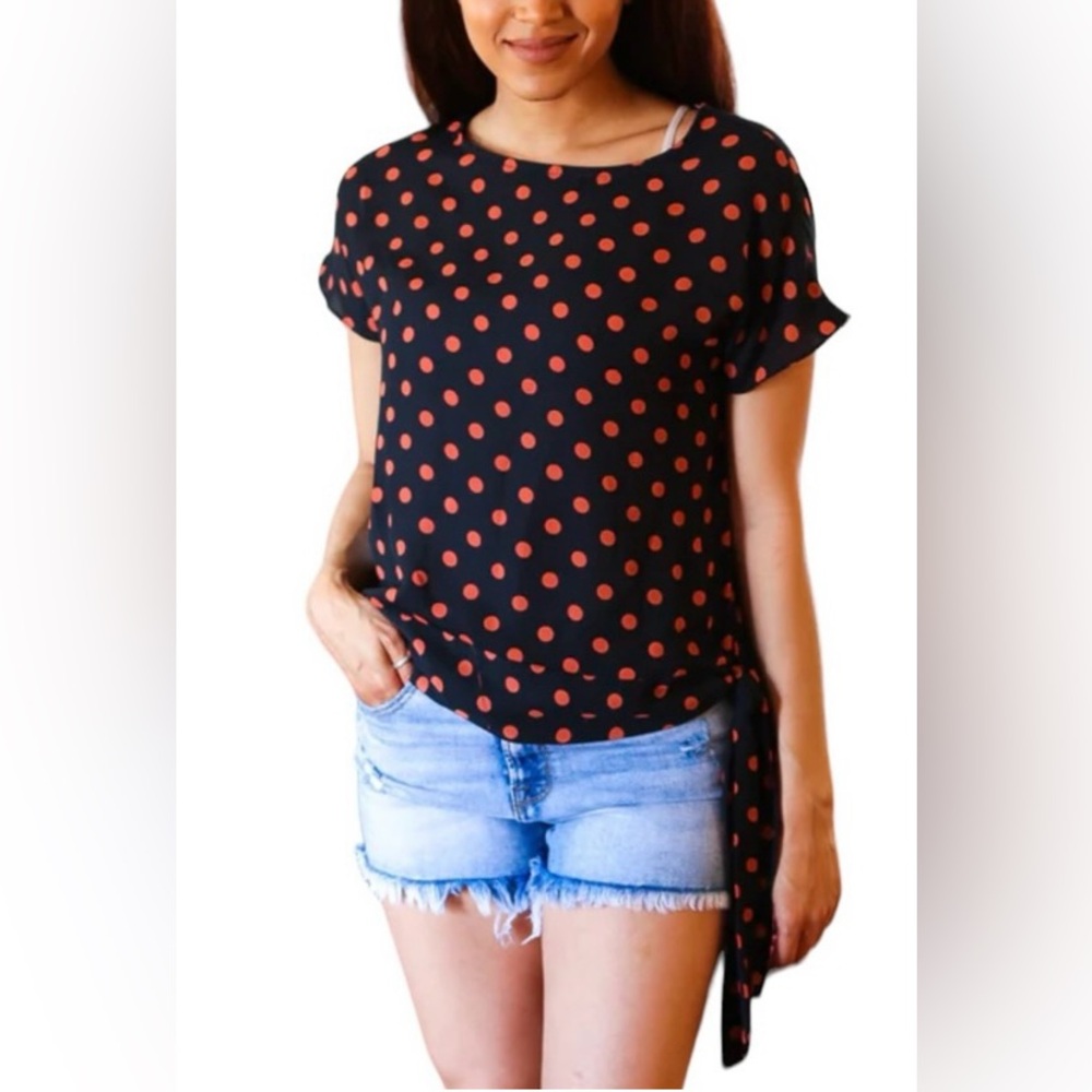 Women’s Red Lolly NWOT Short Sleeve Polka Dot Top LARGE